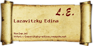 Lazavitzky Edina névjegykártya